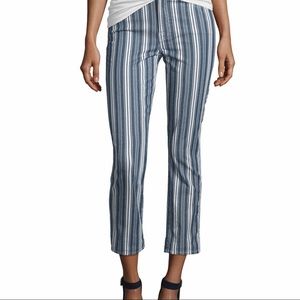 7 For All Mankind Mid-Rise Straight Jeans Stripe
